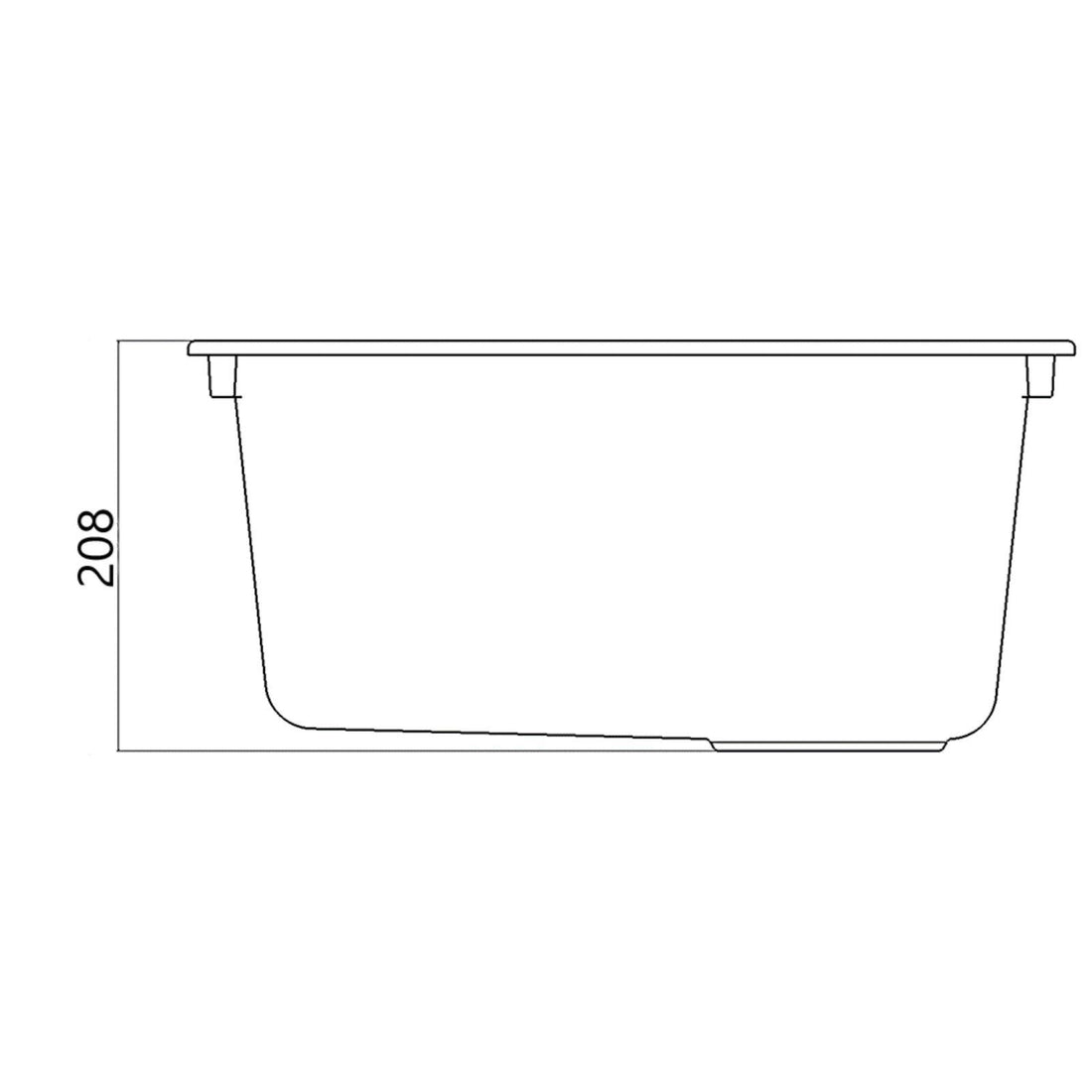 Luquicina LD44BL – Fregadero de cocina reversible de composite, de 1,0 senos, sin escurridor, color negro, para empotrar o bajo encimera 