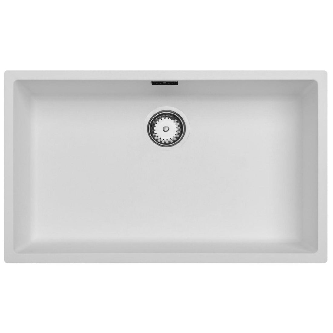 Luquicina LD740WH – Fregadero de cocina de composite negro de 1,0 senos, empotrable o bajo encimera, sin escurridor 