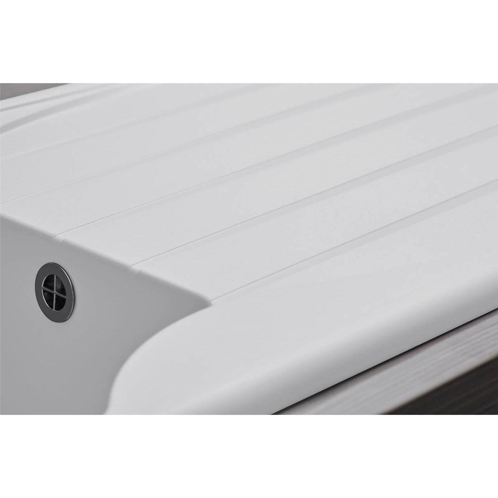 Luquicina LC10WH – Fregadero de cocina reversible de 1 seno con escurridor, blanco