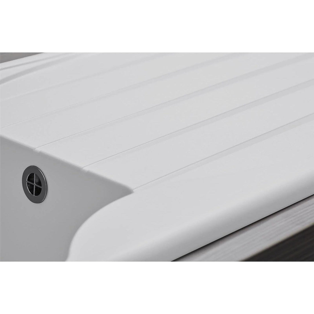 Luquicina LC10WH – Fregadero de cocina reversible de 1 seno con escurridor, blanco