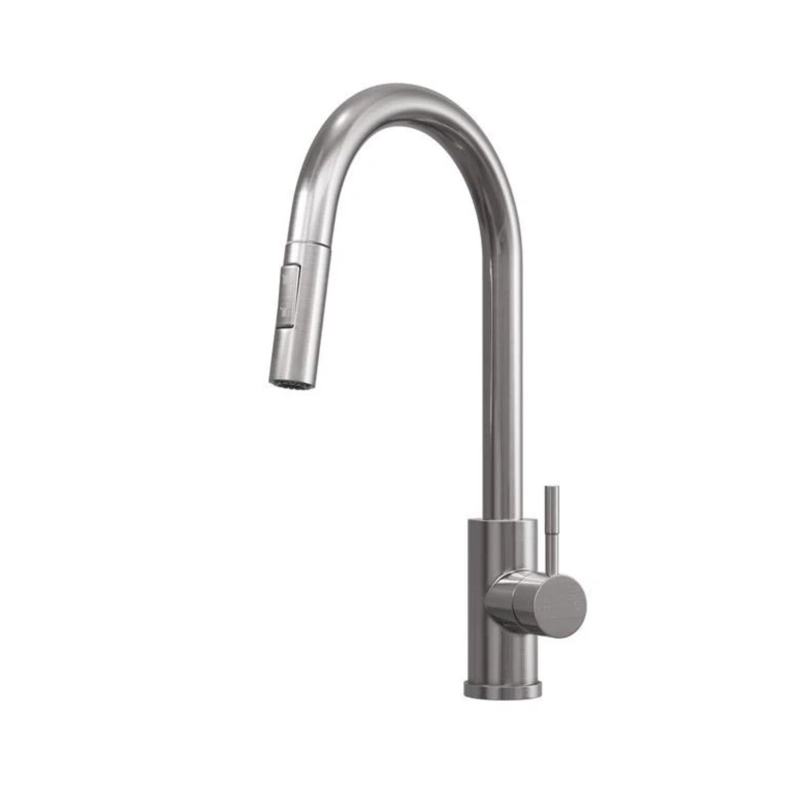 Luquicina LE454BS – Grifo monomando extraíble de cocina de acero cepillado 