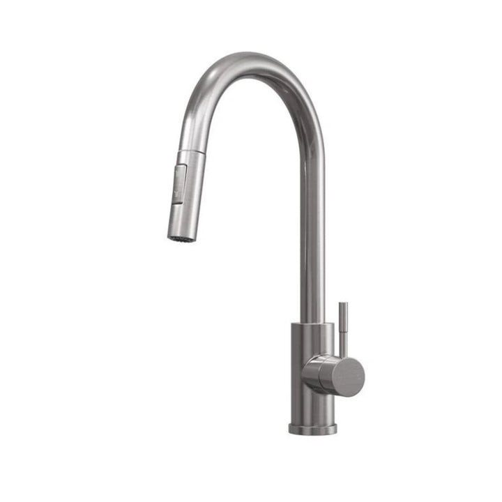 Luquicina LE454BS – Grifo monomando extraíble de cocina de acero cepillado 