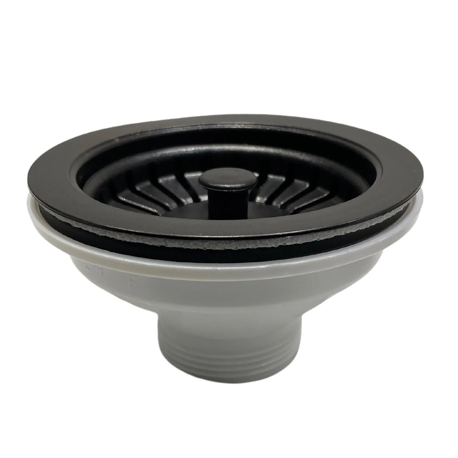 Luquicina LED3MB – Cesta de desagüe para fregadero de cocina, color negro mate 