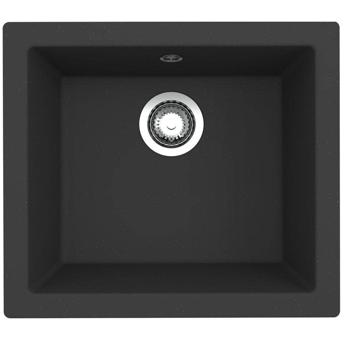 Fregadero empotrable o bajo encimera de cocina Luquicina LS50BL todo negro – 1 seno sin escurridor – Composite BIO – 50 x 44 x 19 cm