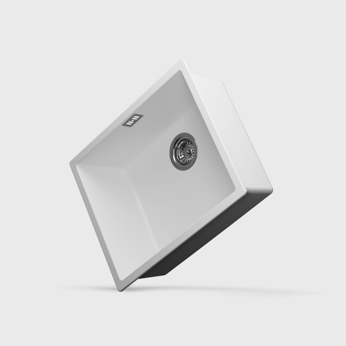Luquicina LD54WH – Fregadero de cocina reversible de composite blanco de 1,0" sin escurridor 