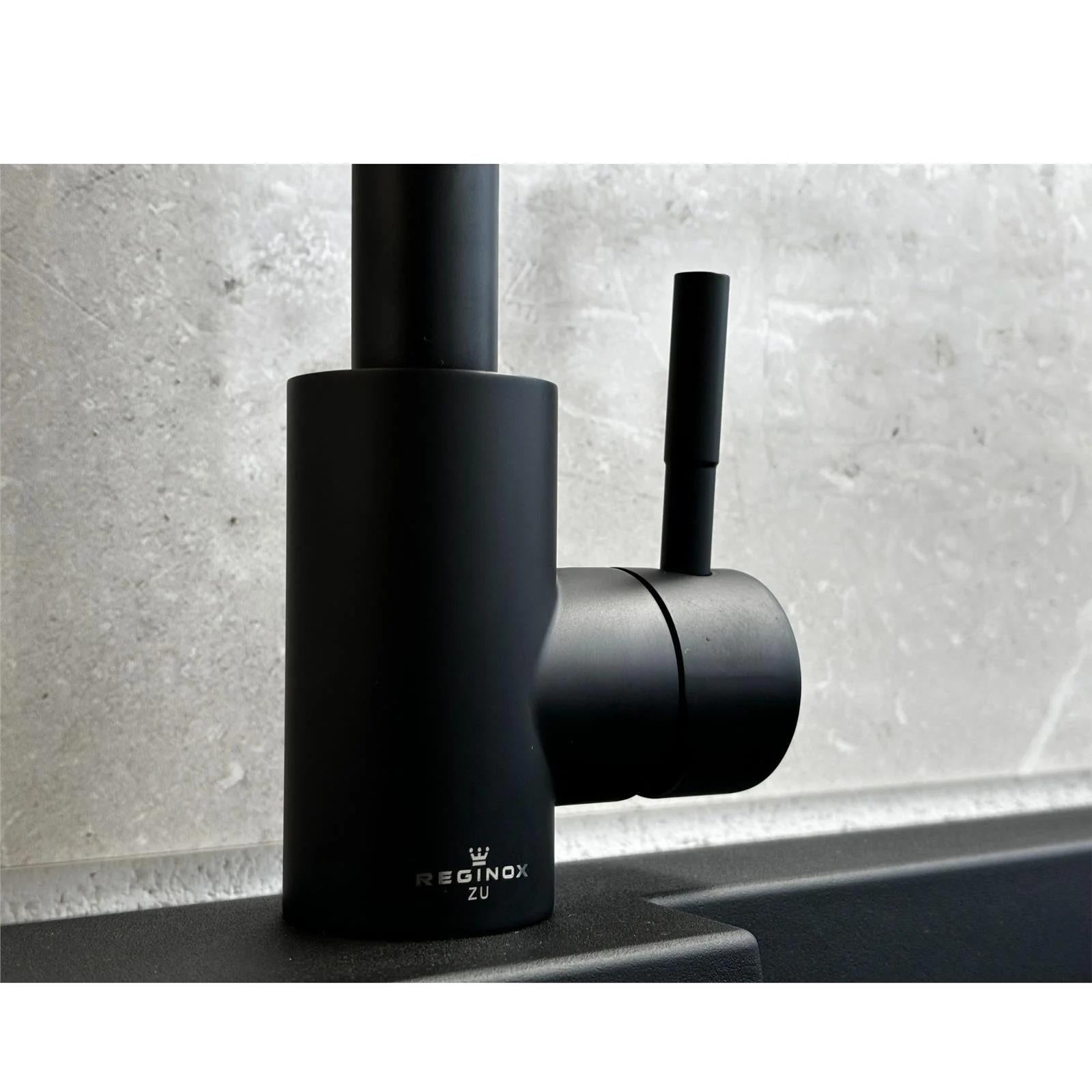 Reginox NERA MB – Grifo monomando de cocina en negro mate 