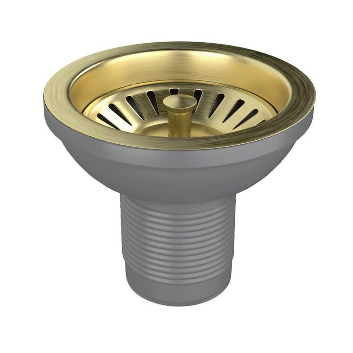 Luquicina LED1BR – Colador de desagüe para fregadero de cocina de acero inoxidable y latón cepillado 