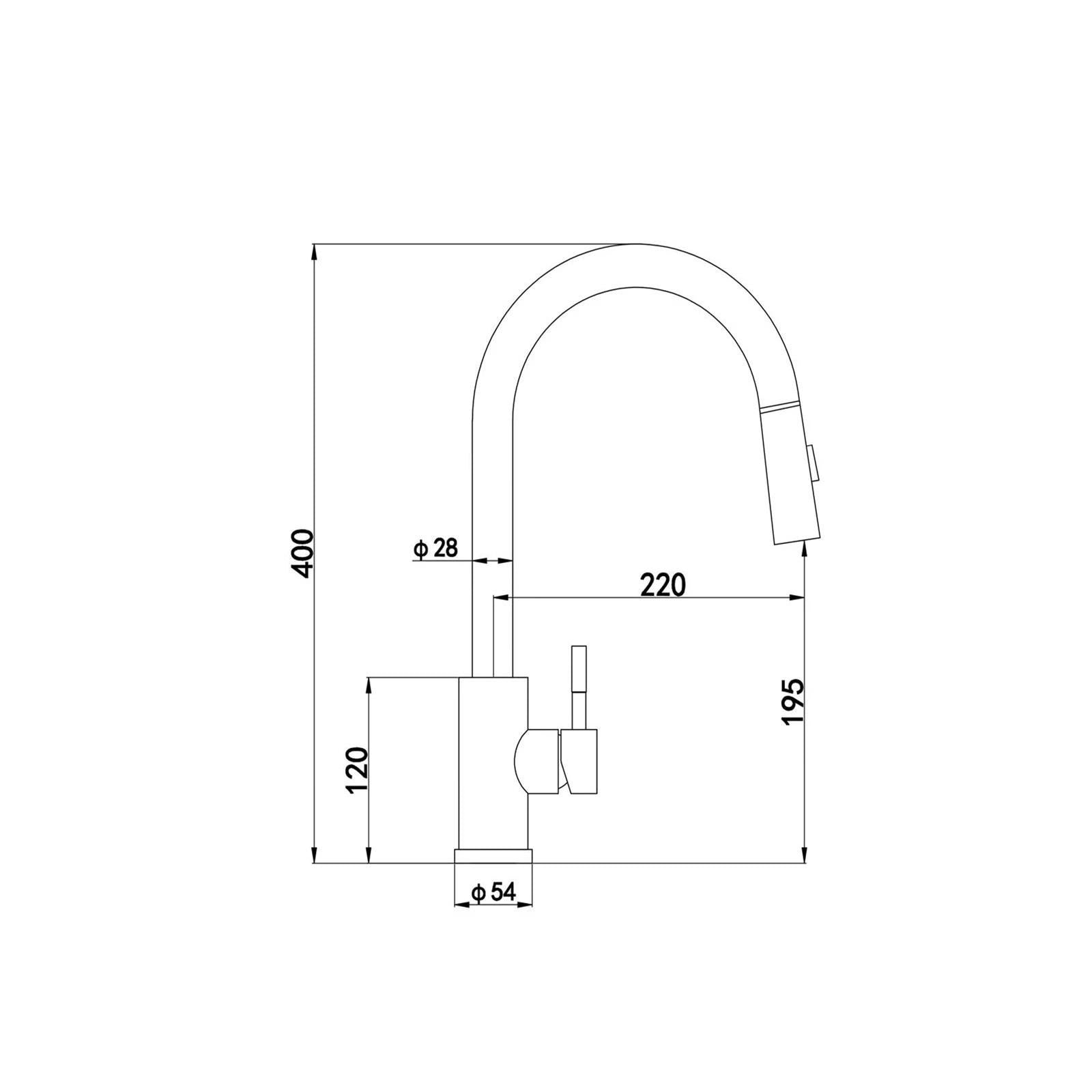 Luquicina LE452CH – Grifo monomando extraíble para cocina, cromado 