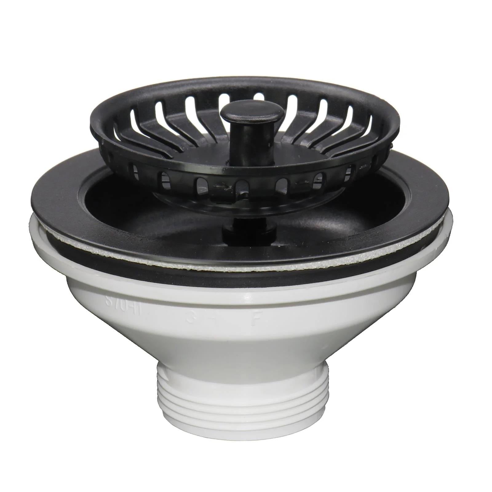 Luquicina LED3MB – Cesta de desagüe para fregadero de cocina, color negro mate 