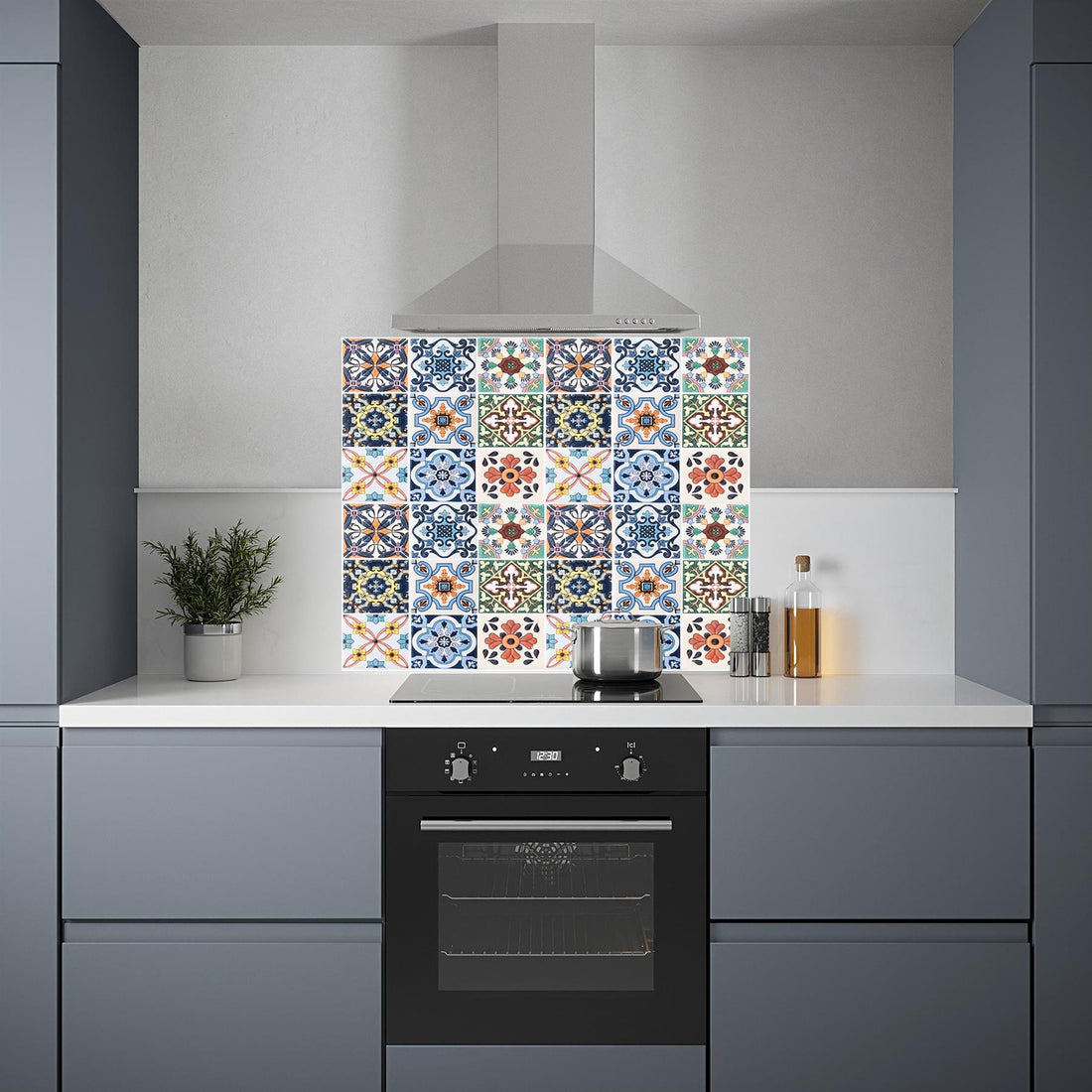 Luquicina LUQ900750TILES - Azulejos de vidrio premium de 6 mm para cocina, 90 cm, bordes pulidos y templados 