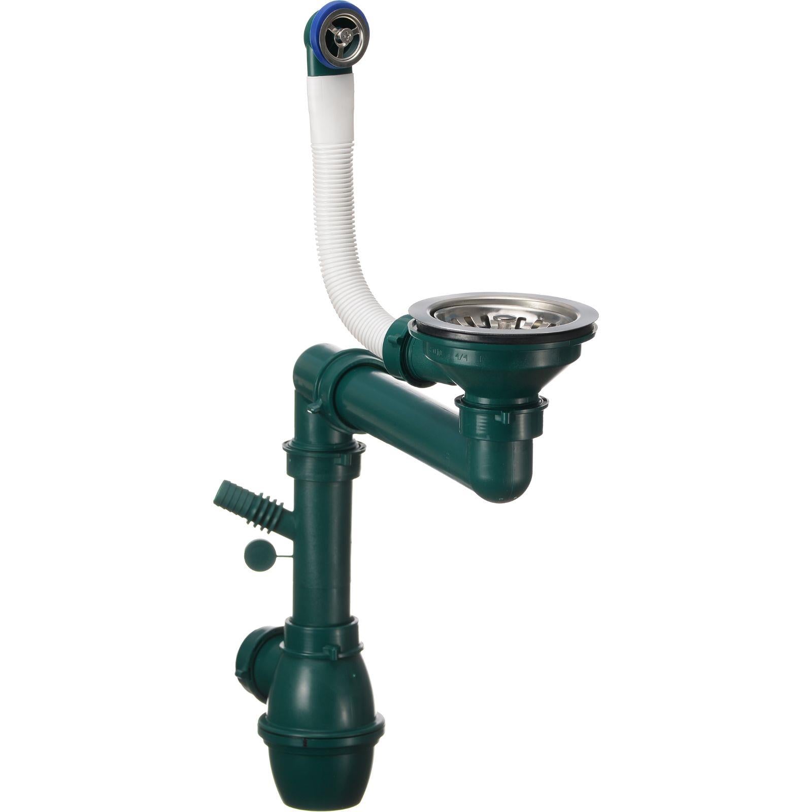 Luquicina LD860BL – Fregadero de cocina reversible de composite de 1 cubeta, color negro, con desagüe incluido 