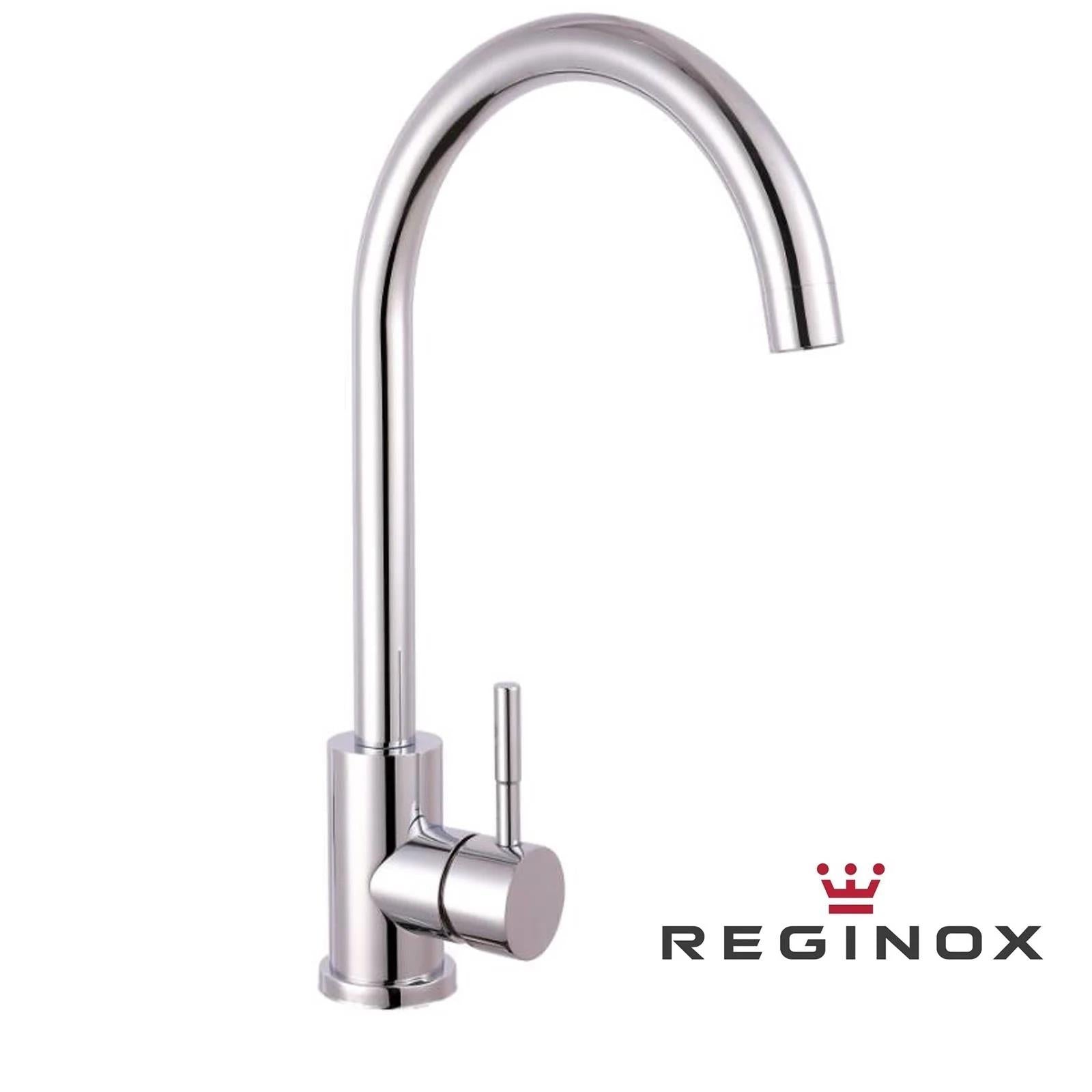 Reginox TARAVO CH – Grifo monomando de cocina cromado con cuello de cisne 