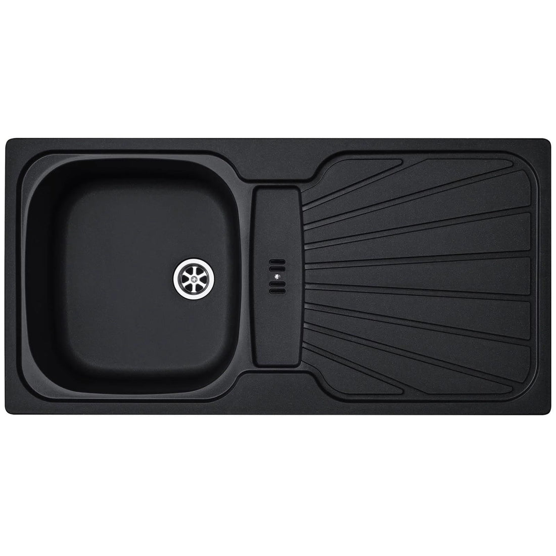 Luquicina LC5BL – Fregadero de cocina reversible de 1,0 senos con desagüe, color negro 