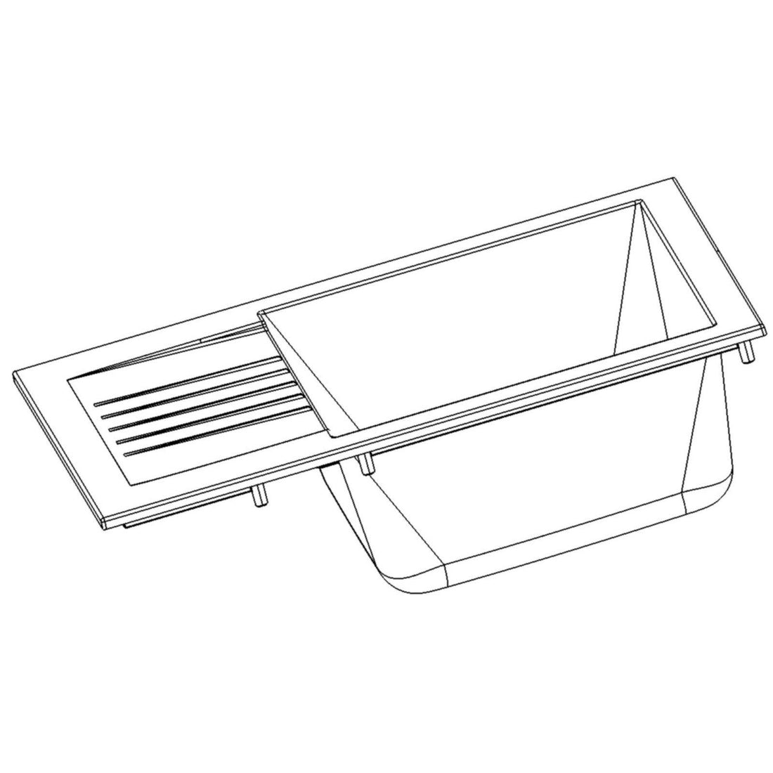 Luquicina LD65BL – Fregadero de cocina reversible de composite de 1.0" con escurridor, color negro 