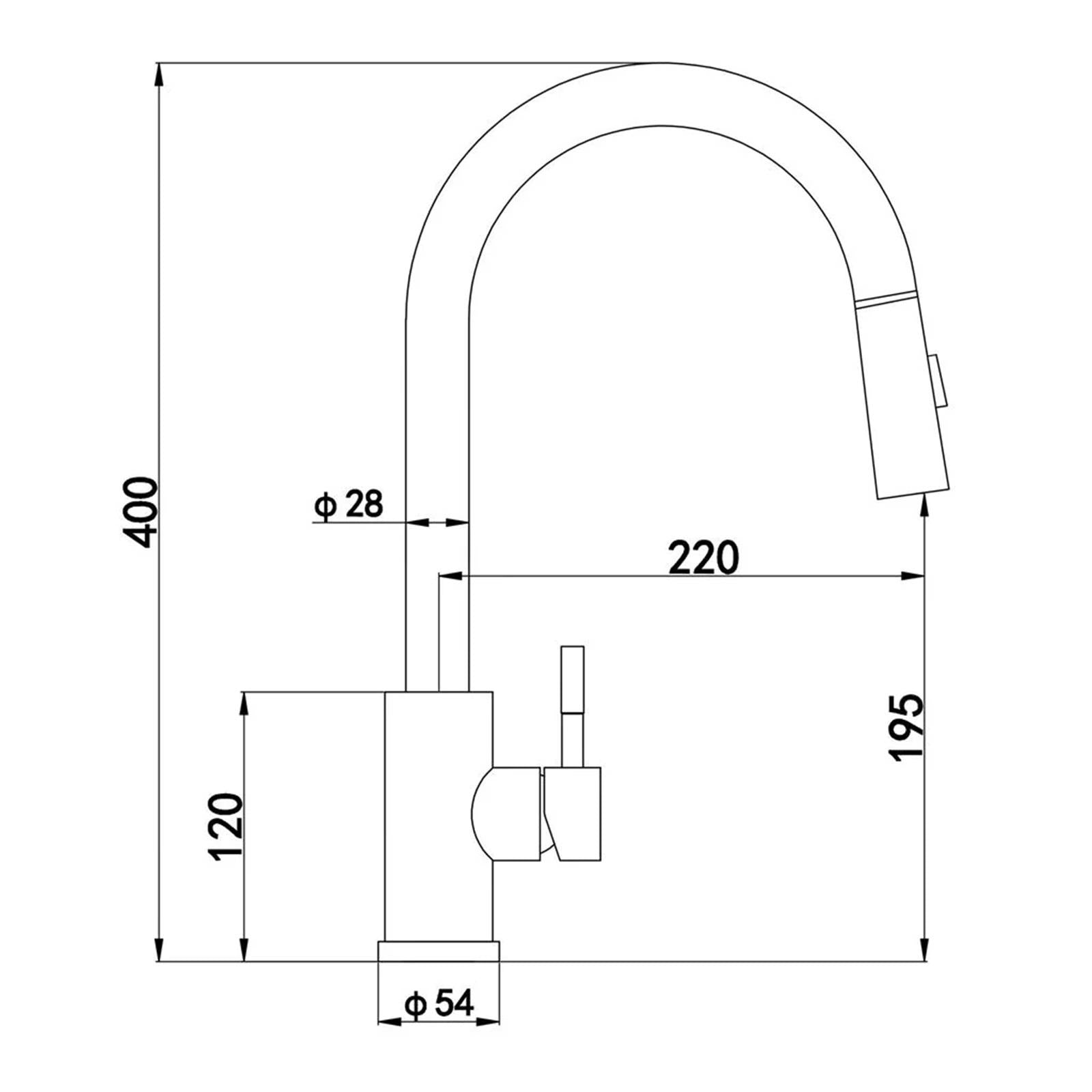 Luquicina LE455BR – Grifo Mezclador de Cocina Latón Cepillado con Caño Alto Extraíble – Monomando, Giro 360°, Cuello Cisne, Estilo Moderno 