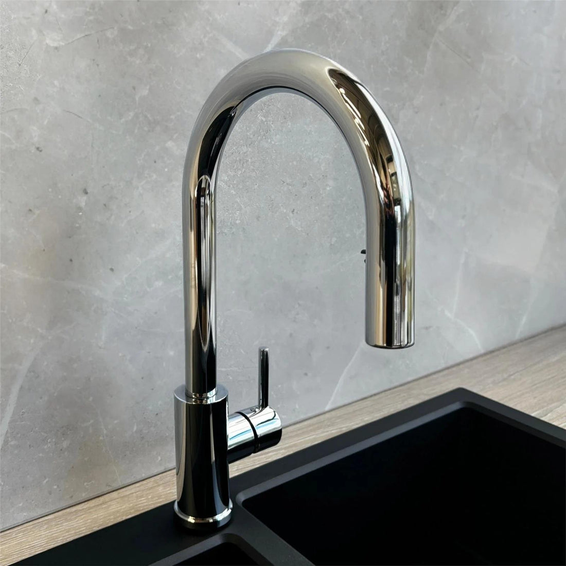 Luquicina LE11CH – Grifo monomando extraíble para cocina, cromado 