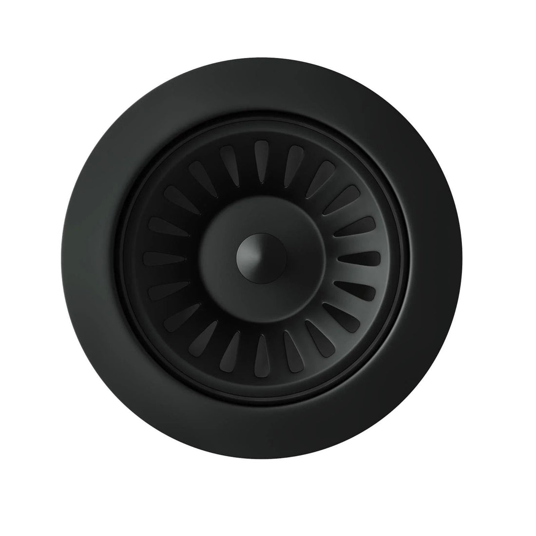 Luquicina LED2MB – Tapón Cestillo Fregadero Cocina 90 mm Negro Mate con Rebosadero – Filtro de Desagüe Tipo Cesta, Estilo Moderno 