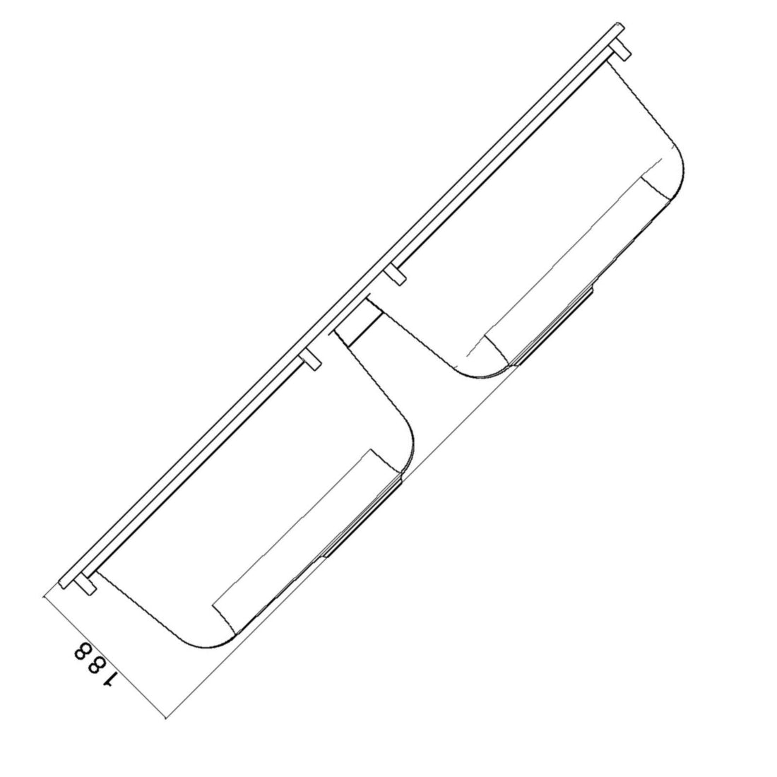 Luquicina LD85BL – Fregadero de cocina de 2 senos de composite negro sin escurridor 