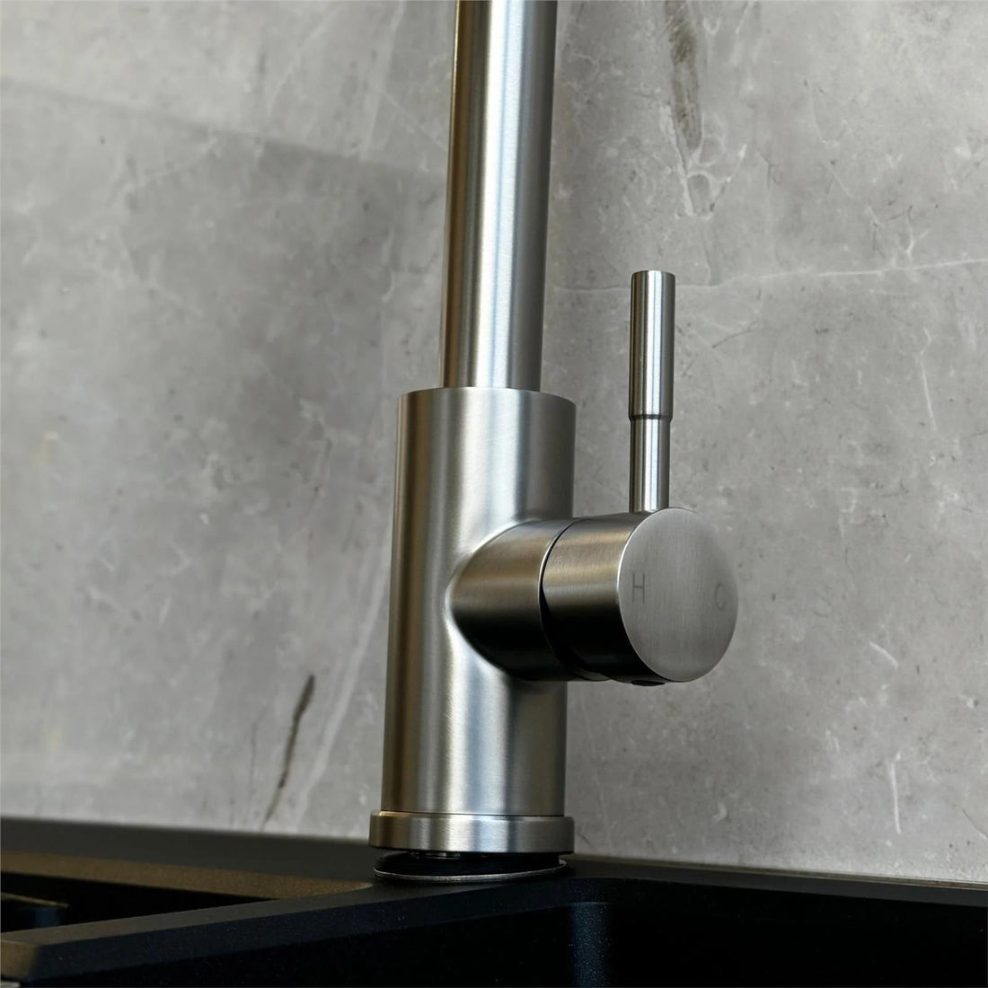 Luquicina LE11BS – Grifo monomando extraíble de acero cepillado para cocina 