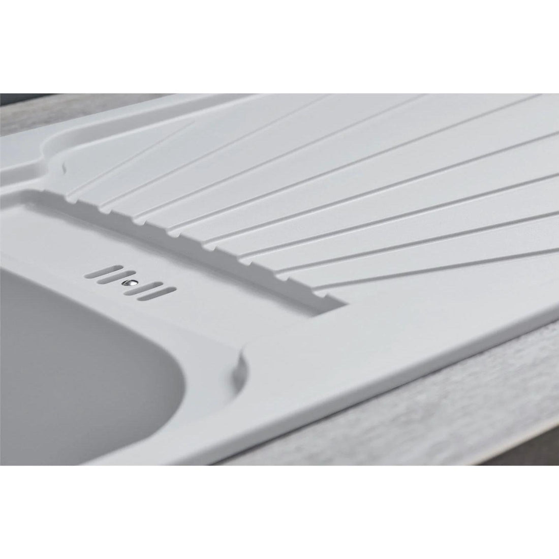 Luquicina LC5WH – Fregadero de cocina reversible de 1,0 senos con desagüe, blanco 