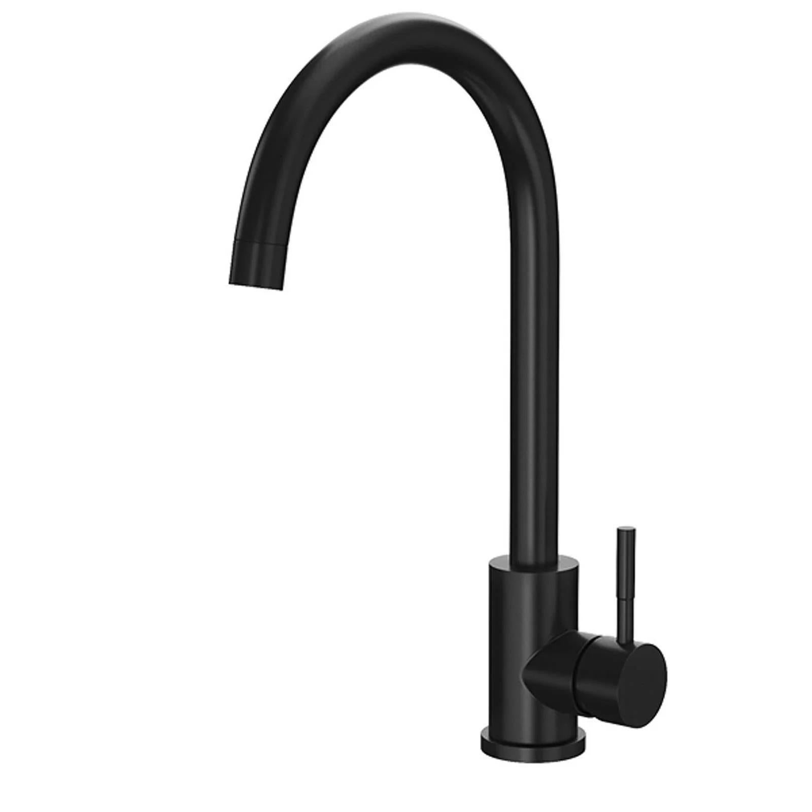 Reginox TARAVO MB – Grifo monomando de cocina de cuello de cisne negro mate 