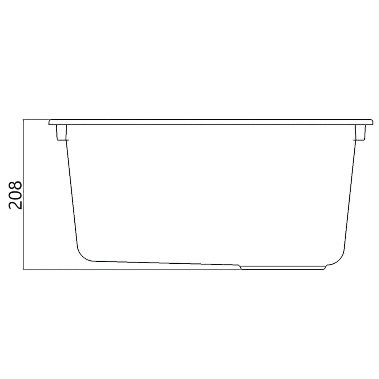 Luquicina LD54WH – Fregadero de cocina reversible de composite blanco de 1,0" sin escurridor 
