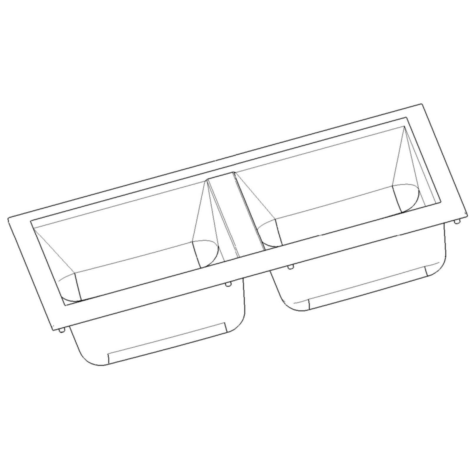 Luquicina LD85BL – Fregadero de cocina de 2 senos de composite negro sin escurridor 