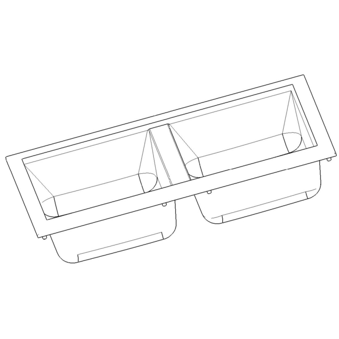 Luquicina LD85BL – Fregadero de cocina de 2 senos de composite negro sin escurridor 