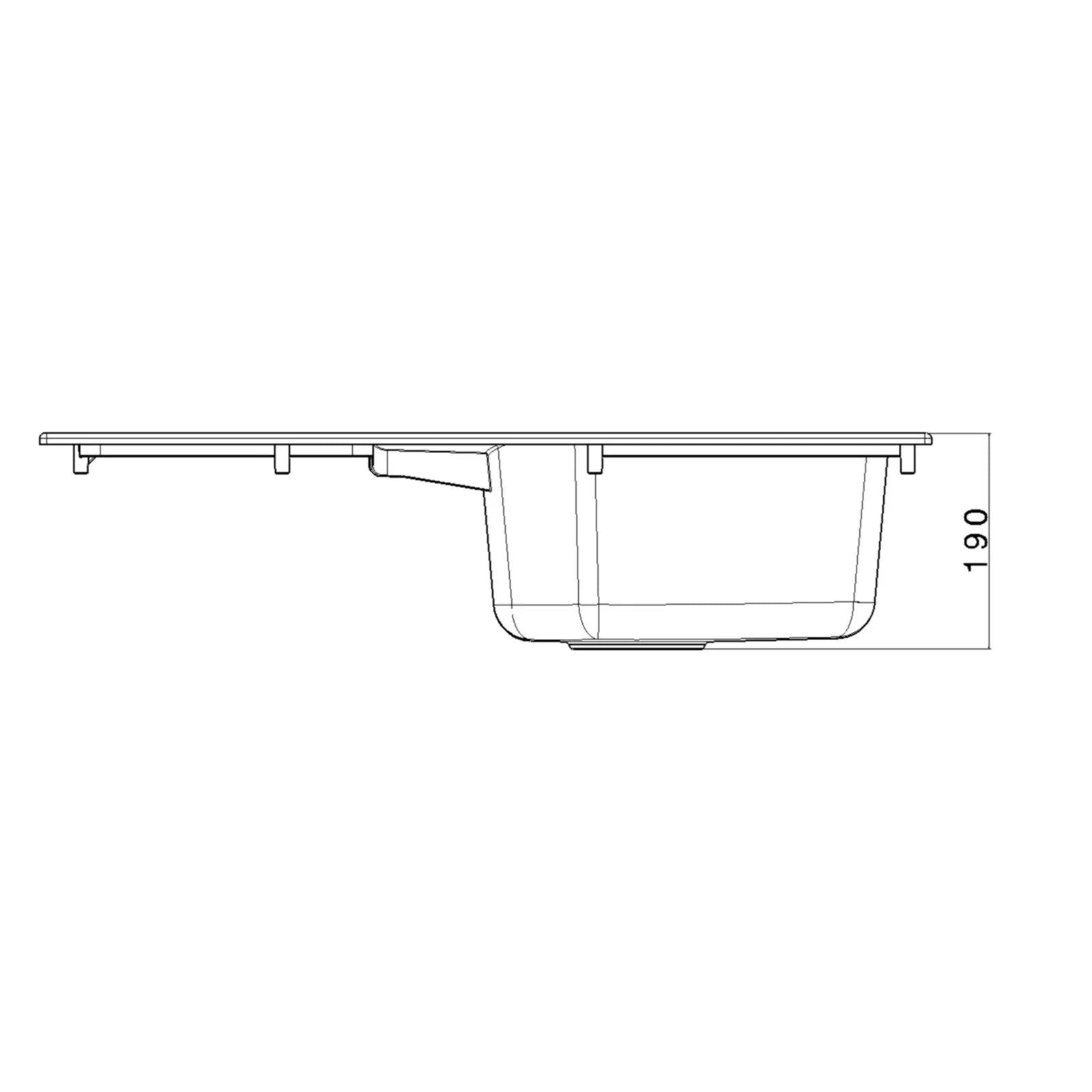 Luquicina LD780WH – Fregadero de cocina reversible blanco de 1.0 senos de composite con desagüe y escurridor 
