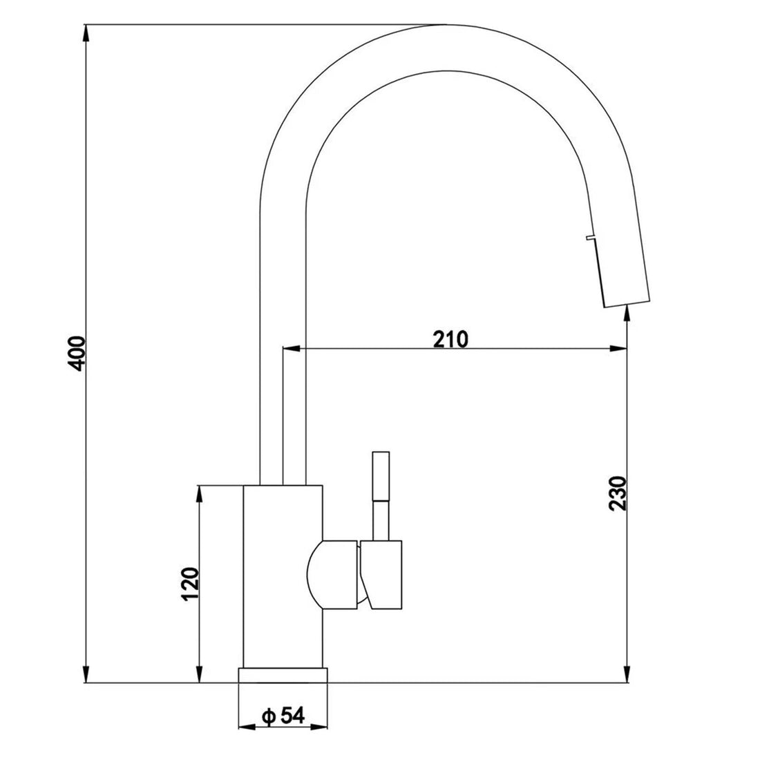 Luquicina LE11BS – Grifo monomando extraíble de acero cepillado para cocina 