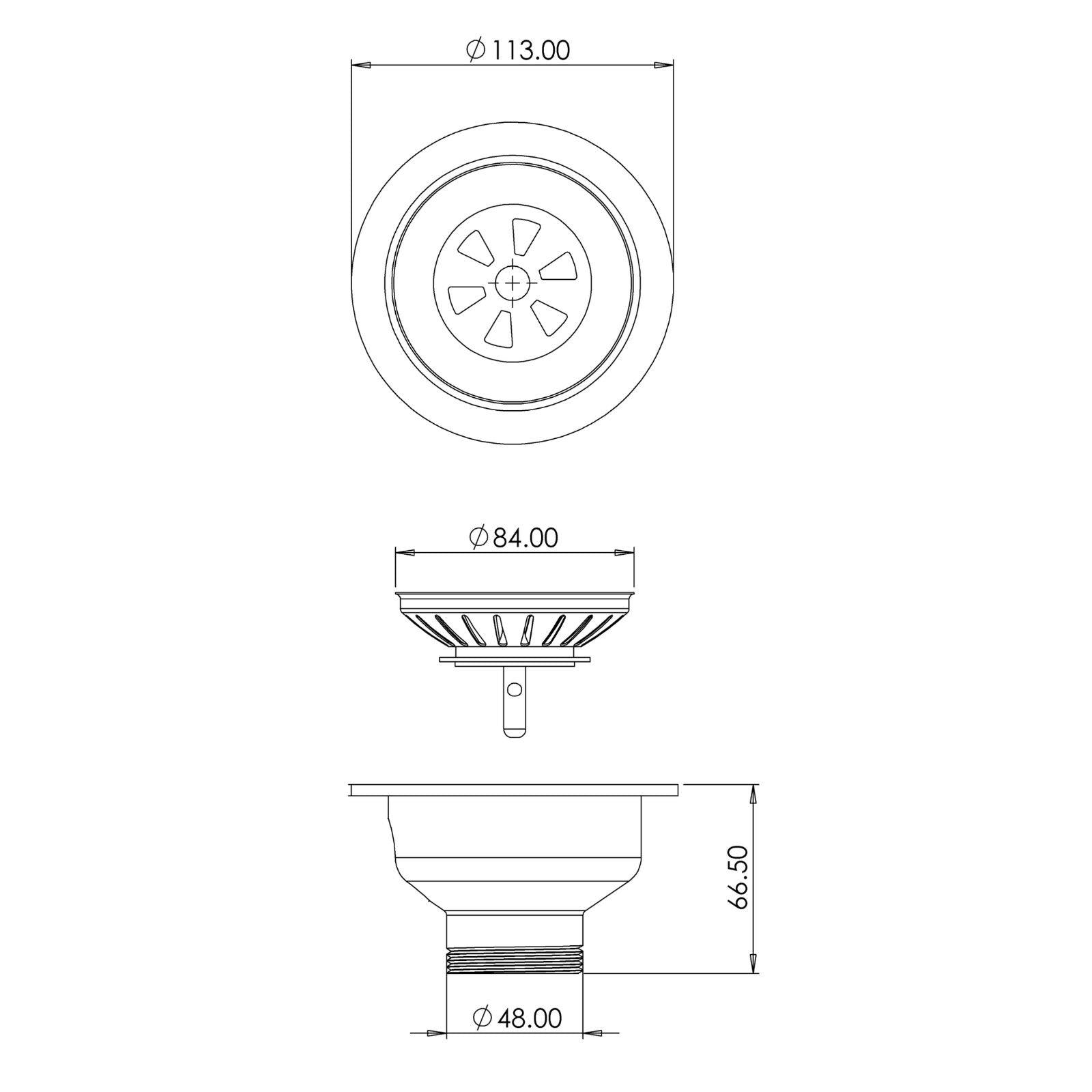 Luquicina LED3CH – Cesta de desagüe para fregadero de cocina en cromo 