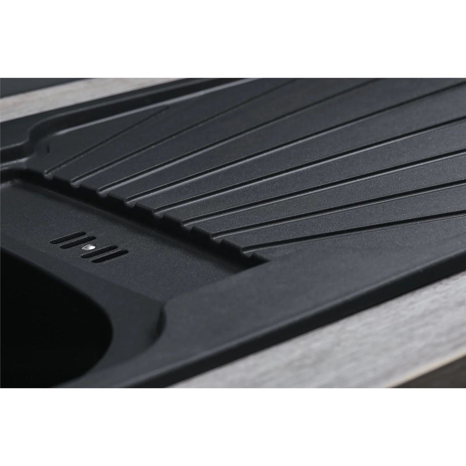 Luquicina LC5BL – Fregadero de cocina reversible de 1,0 senos con desagüe, color negro 