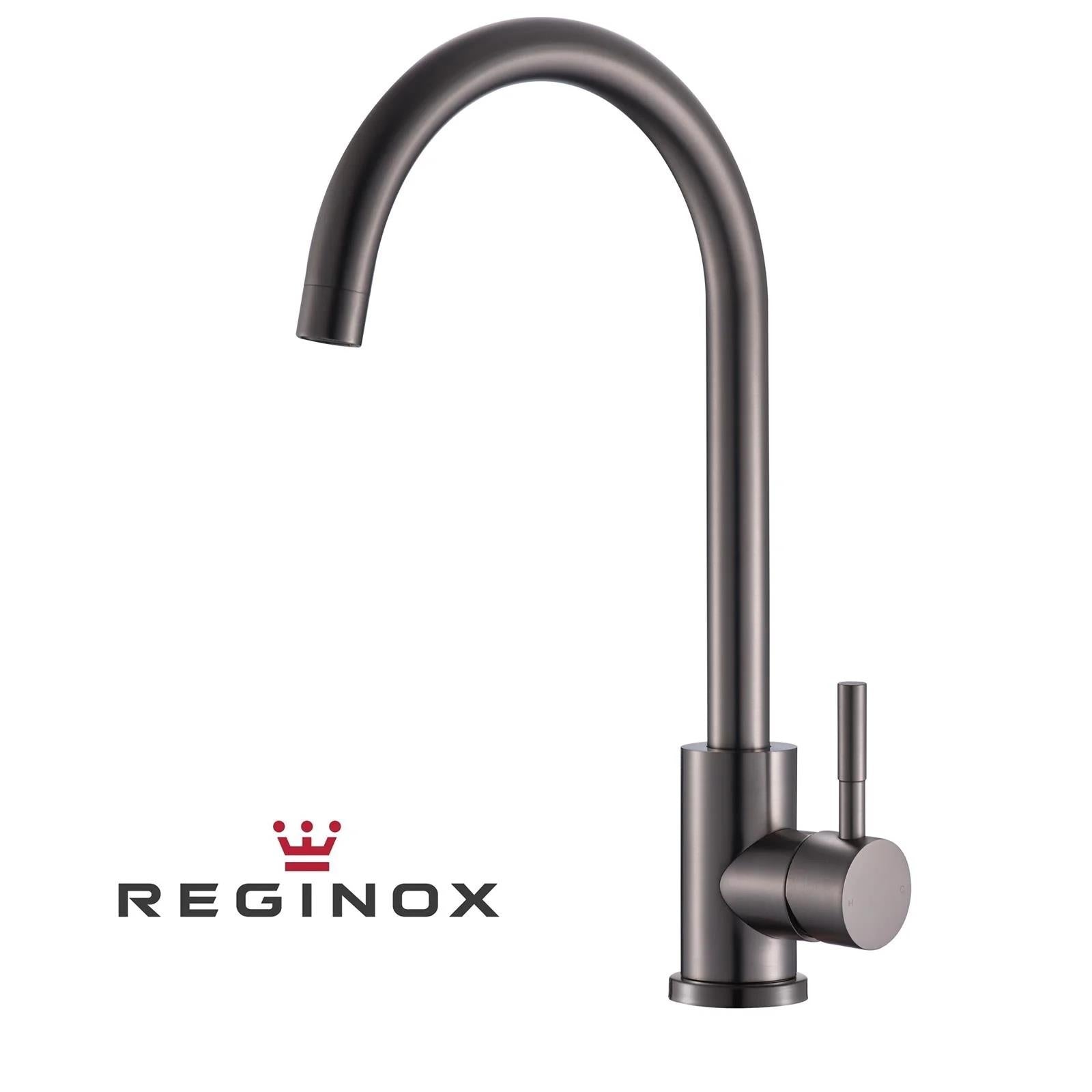 Reginox TARAVO GM – Grifo monomando de cocina de cuello de cisne en bronce 