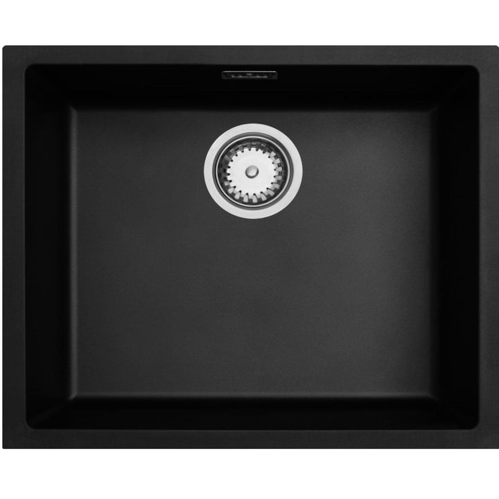 Luquicina LD54BL – Fregadero de cocina reversible de composite negro de 1.0" sin escurridor 