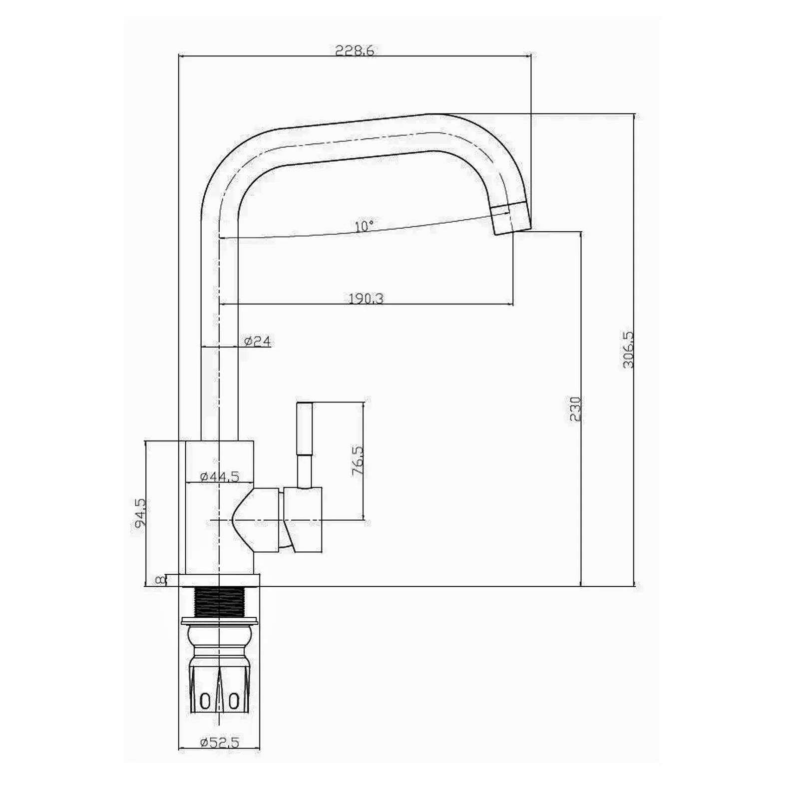 Reginox NERA MB – Grifo monomando de cocina en negro mate 