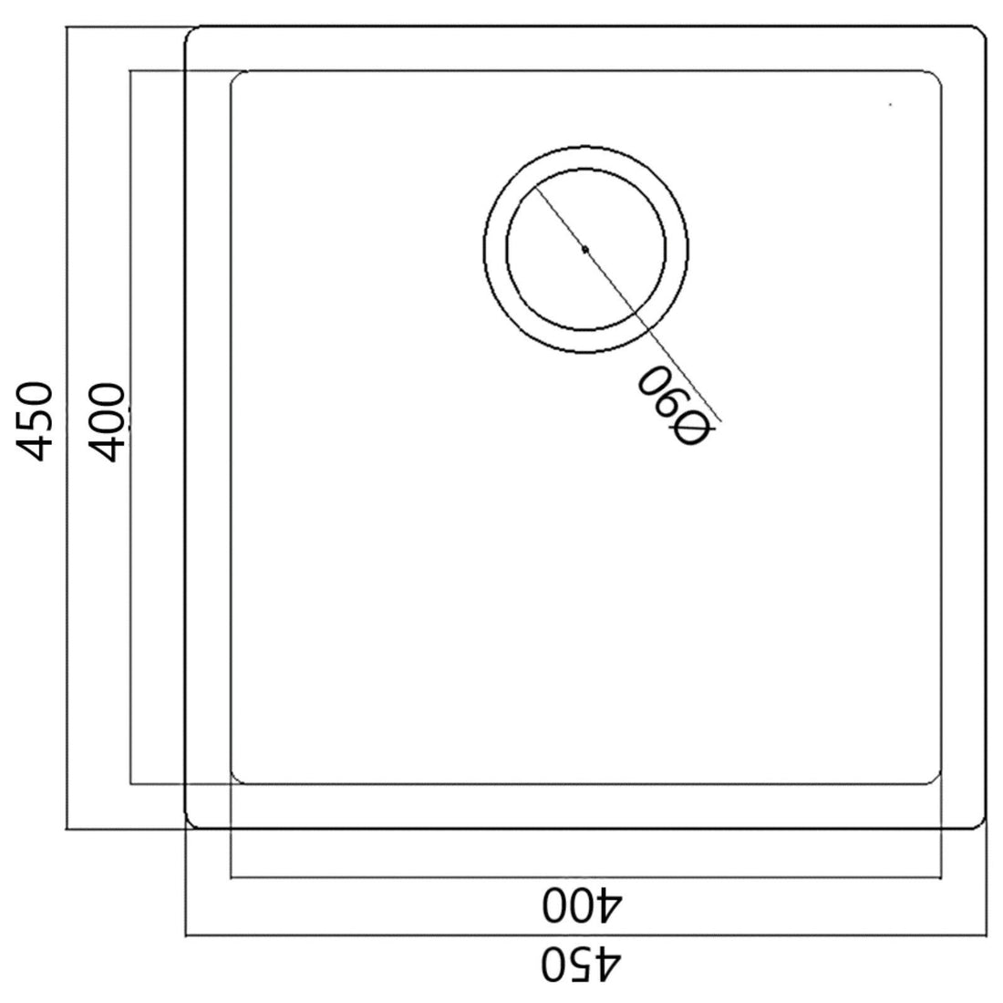 Luquicina LD44BL – Fregadero de cocina reversible de composite, de 1,0 senos, sin escurridor, color negro, para empotrar o bajo encimera 