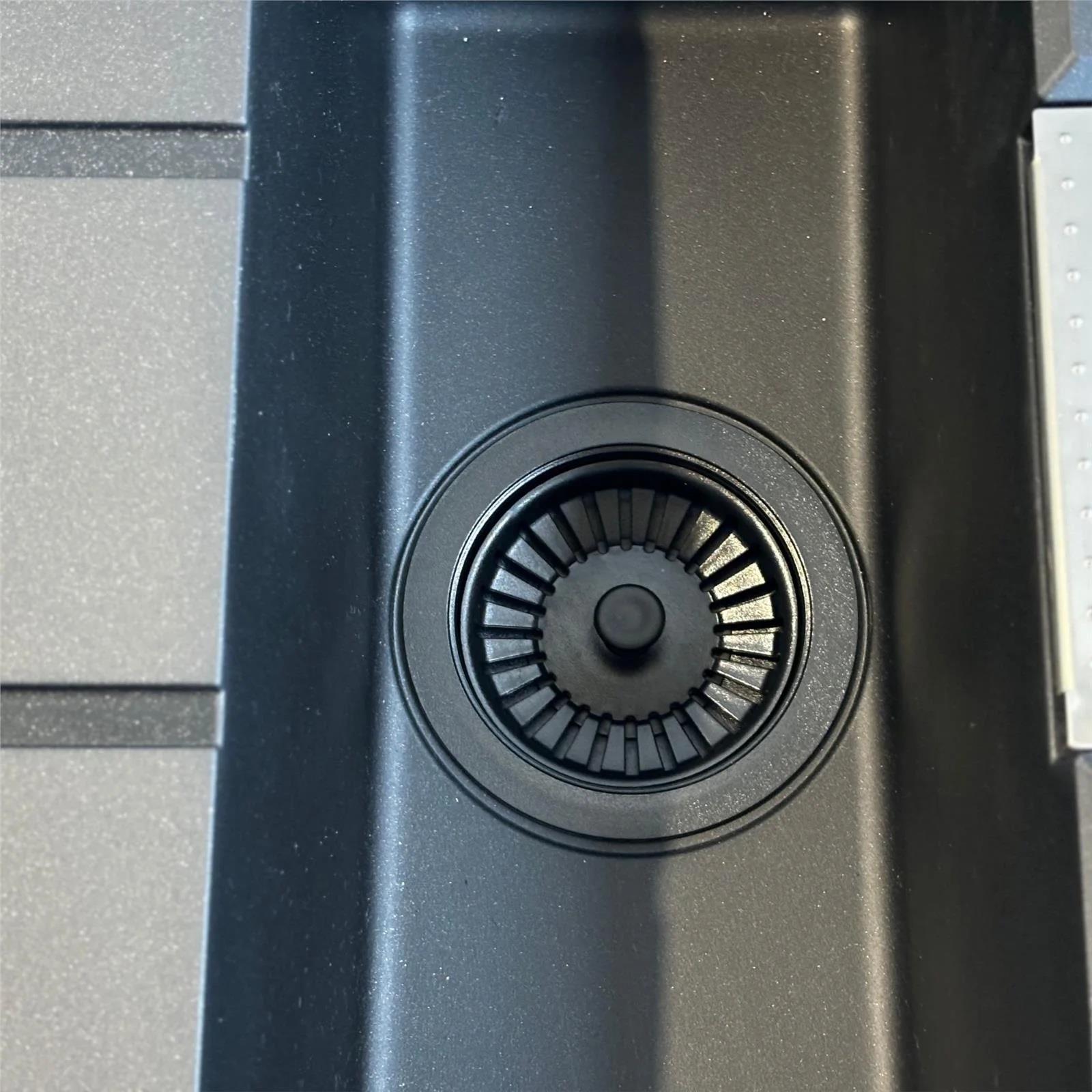 Luquicina LED3MB – Cesta de desagüe para fregadero de cocina, color negro mate 