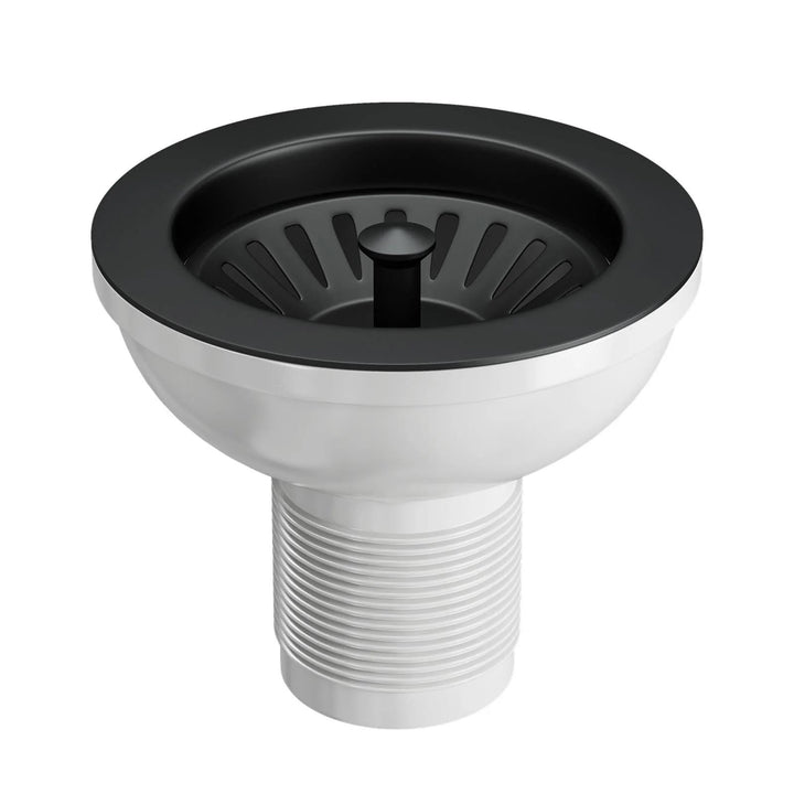 Luquicina LED1MB – Cesta de desagüe para fregadero de cocina de acero inoxidable negro mate 