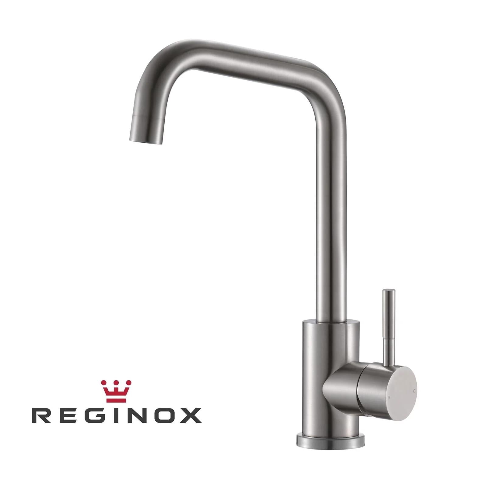 Reginox SALINA BN – Grifo monomando de cocina de cuello cuadrado en níquel cepillado 