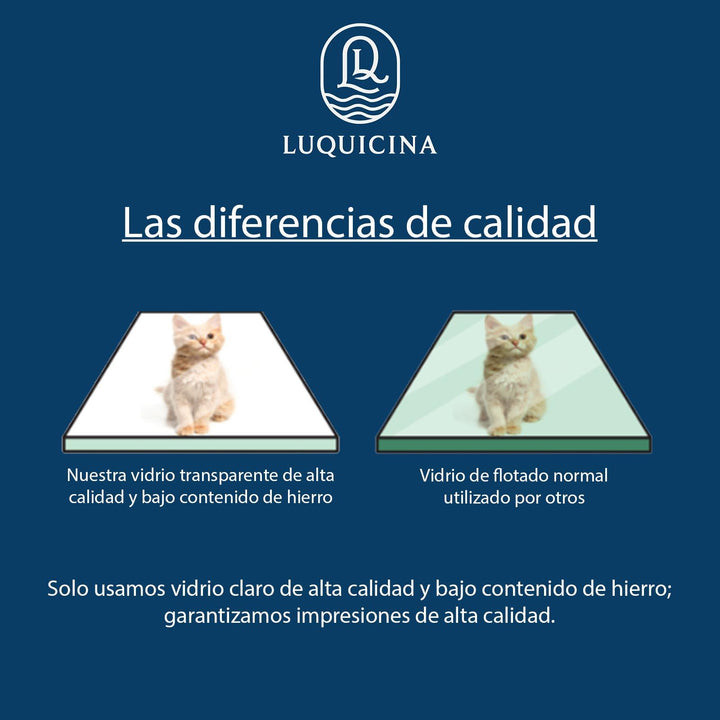 Luquicina LUQ600750TILES - Azulejos de vidrio premium de 6 mm para cocina, diseño de 60 cm, bordes pulidos y templados