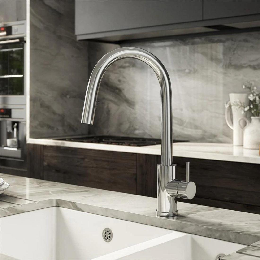 Luquicina LE11CH – Grifo monomando extraíble para cocina, cromado 